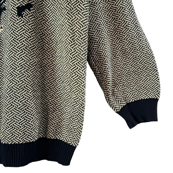 Zara Knit Tiger Crewneck Herringbone Sweater - Picture 5 of 10